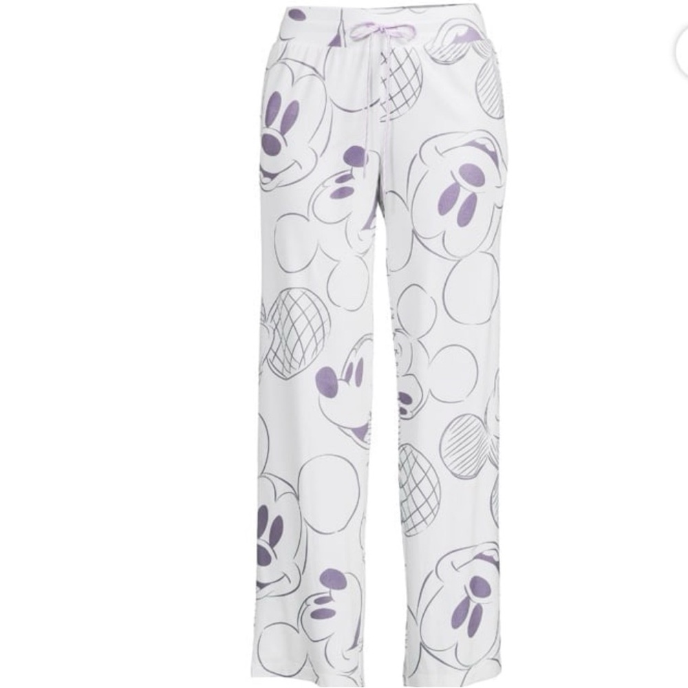 Disney White and Purple Mickey Mouse Pajama Pants